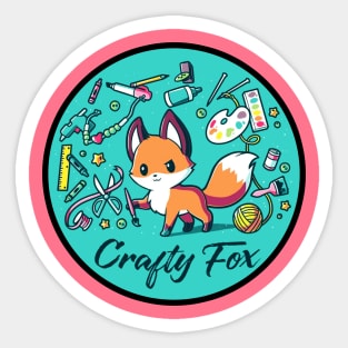 Cute Funny Fox Lover Quote - Crafty Fox Animal Lover Sticker